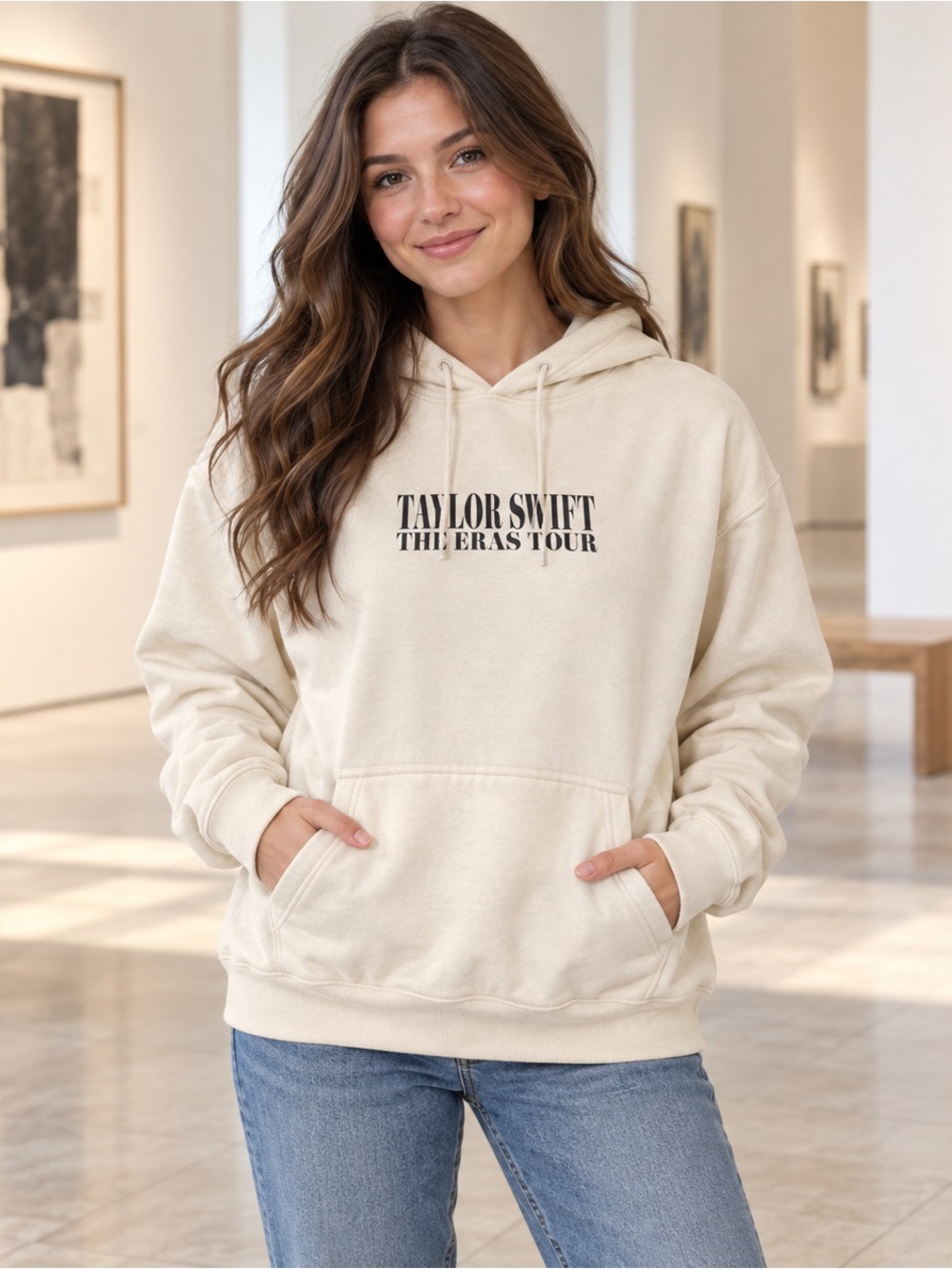 Taylor Swift Eras Tour Cream Hoodie Size Small